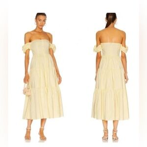 SOLD OUT, NWT - Staud Elio Puff-Sleeve Prairie Dress in Ginger